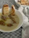 Ossobuco on a Bed of Leeks and Jerusalem Artichokes with Toasted Bread