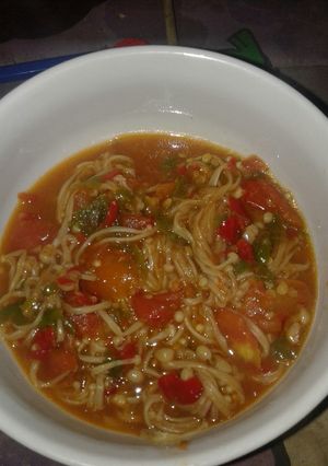 Foto resep Jamur enoki kuah merah