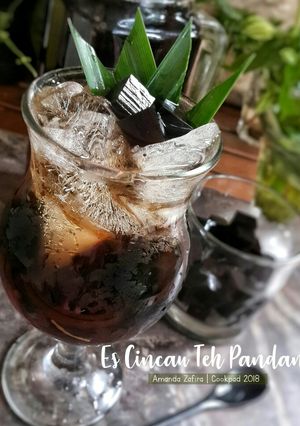 Foto resep Es cincau teh pandan