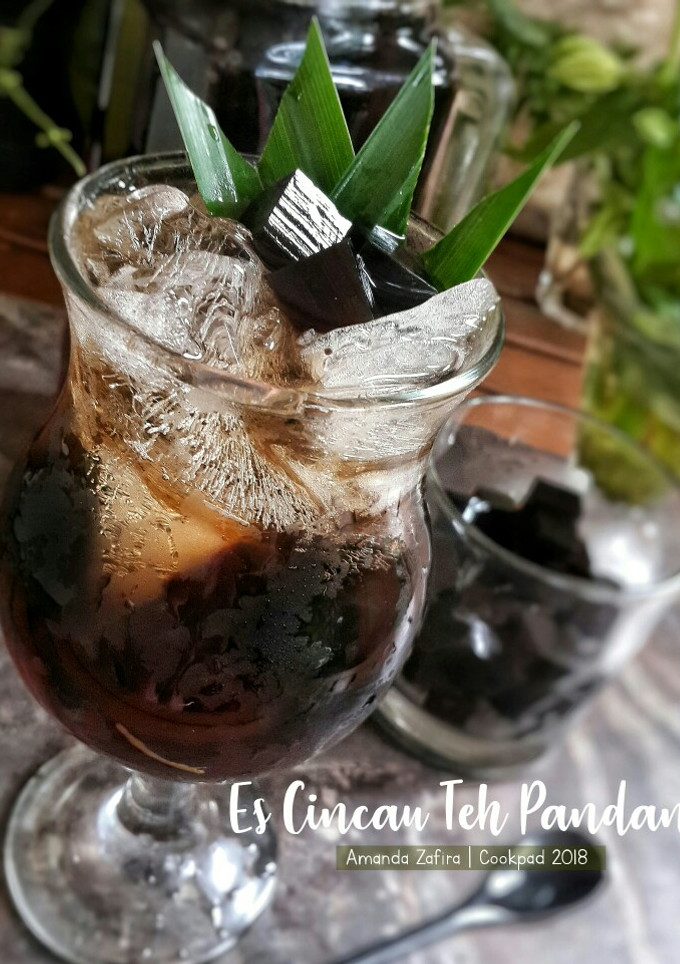 Foto resep Es cincau teh pandan