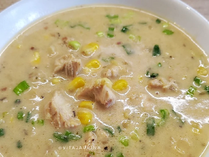 Langkah Mudah untuk Membuat Resep Sup Krim Ayam Jagung (Gurih, Enak, Praktis! 😋👍) yang  Bikin Ketagihan Anti Ribet, Lezat