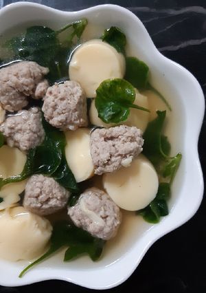 รูปของ "แกงจืดวอเตอร์เครสเต้าหู้หมูสับ" ☘🥣🐷