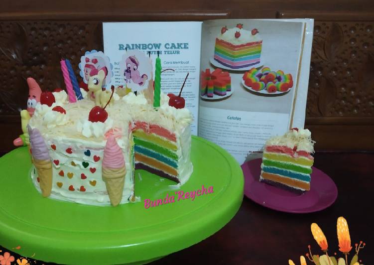 🎂 Rainbow Cake Kukus Putih Telur