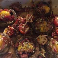 Una foto de Champiñones rellenos de bacon "Candela"