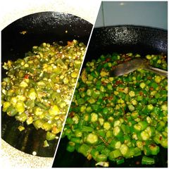 A picture of Bhindi a unique simplest recipe.