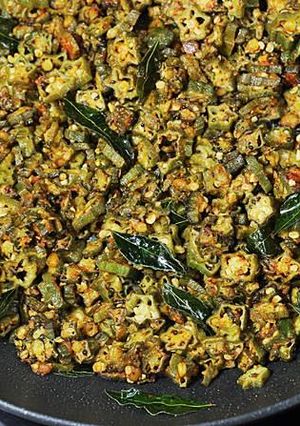 A picture of Bhindi Fry (ladies finger).