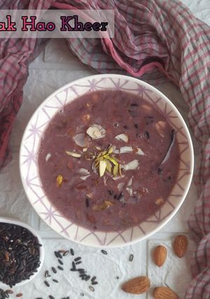 A picture of Black Rice Kheer (Chak Hao Kheer).