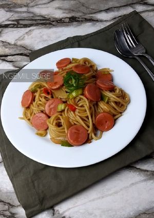 Foto resep Spaghetti Saus Steaknya Olive