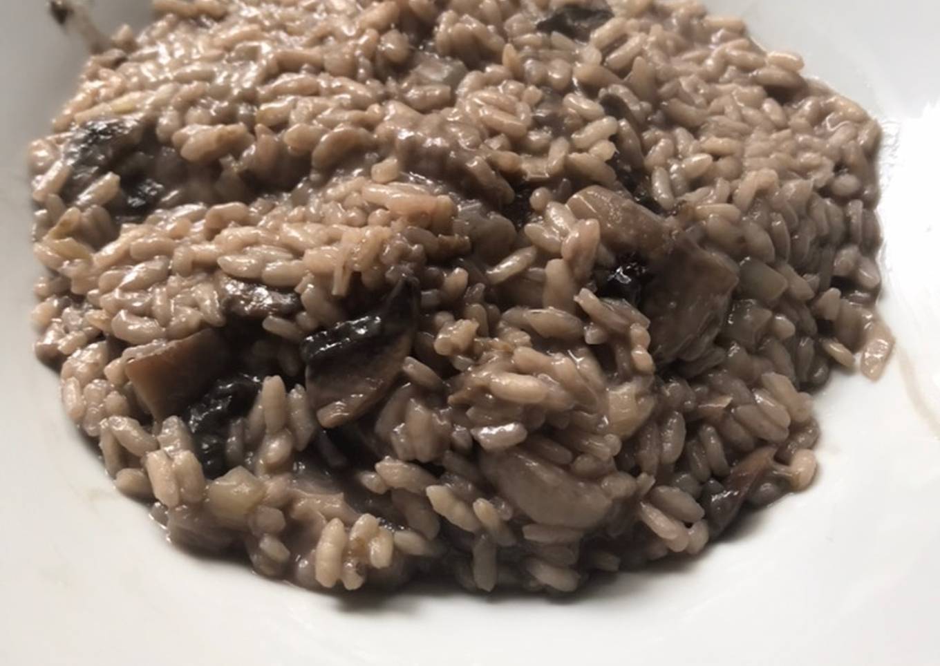 Chicory and mushroom risotto
