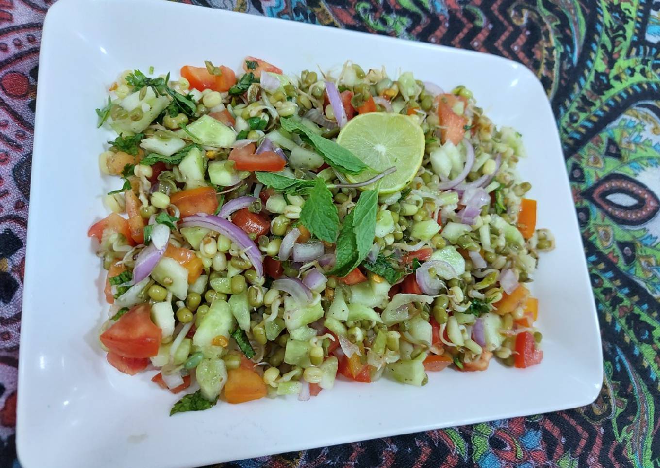 Moong sprout salad healthy and tasty