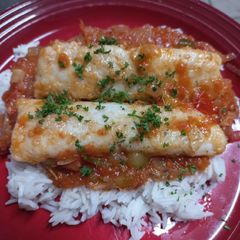 Hake in Spanish Sauce A picture of Hake in Spanish Sauce.