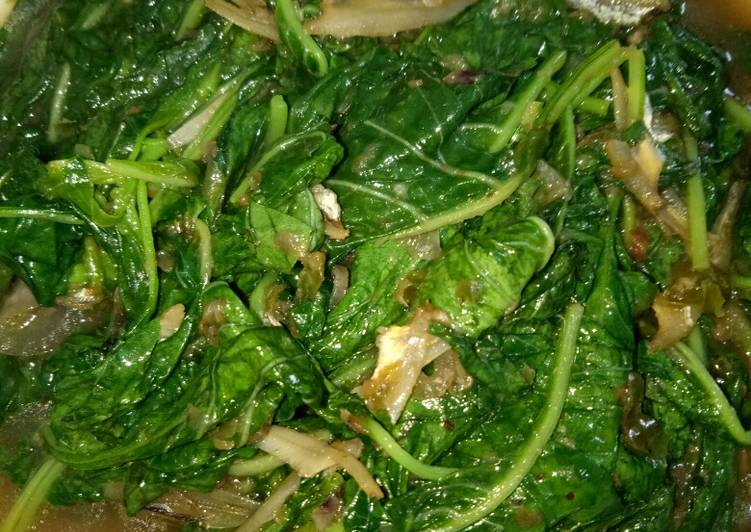 Resep Bayam goreng belacan, Enak Banget