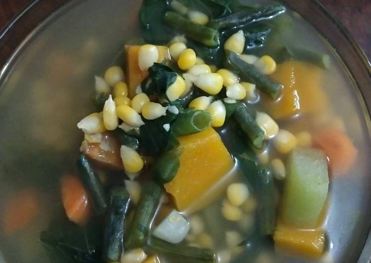 Bahan meracik Sayur bening rupa rupa, Enak