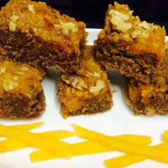 Eggless Coco Almond pumpkin Brownies.....#Baking A picture of Eggless Coco Almond pumpkin Brownies.....#Baking.