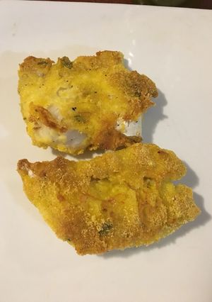 Una foto de Filete de pescado rebozado en polenta