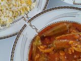 چلو خورش بامیه