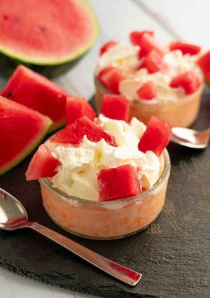A picture of Mascarpone and Watermelon Semifreddo.