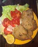 Milanesa de peceto, con guarnición😋