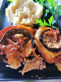Rakott, sajtos padlizsán recept fotója