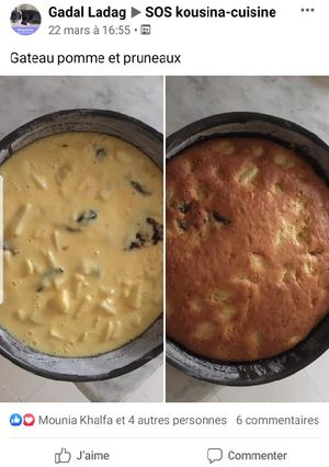 Une photo de Gâteau pommes et pruneaux