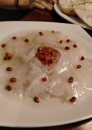 Una foto de Carpaccio de bacalao