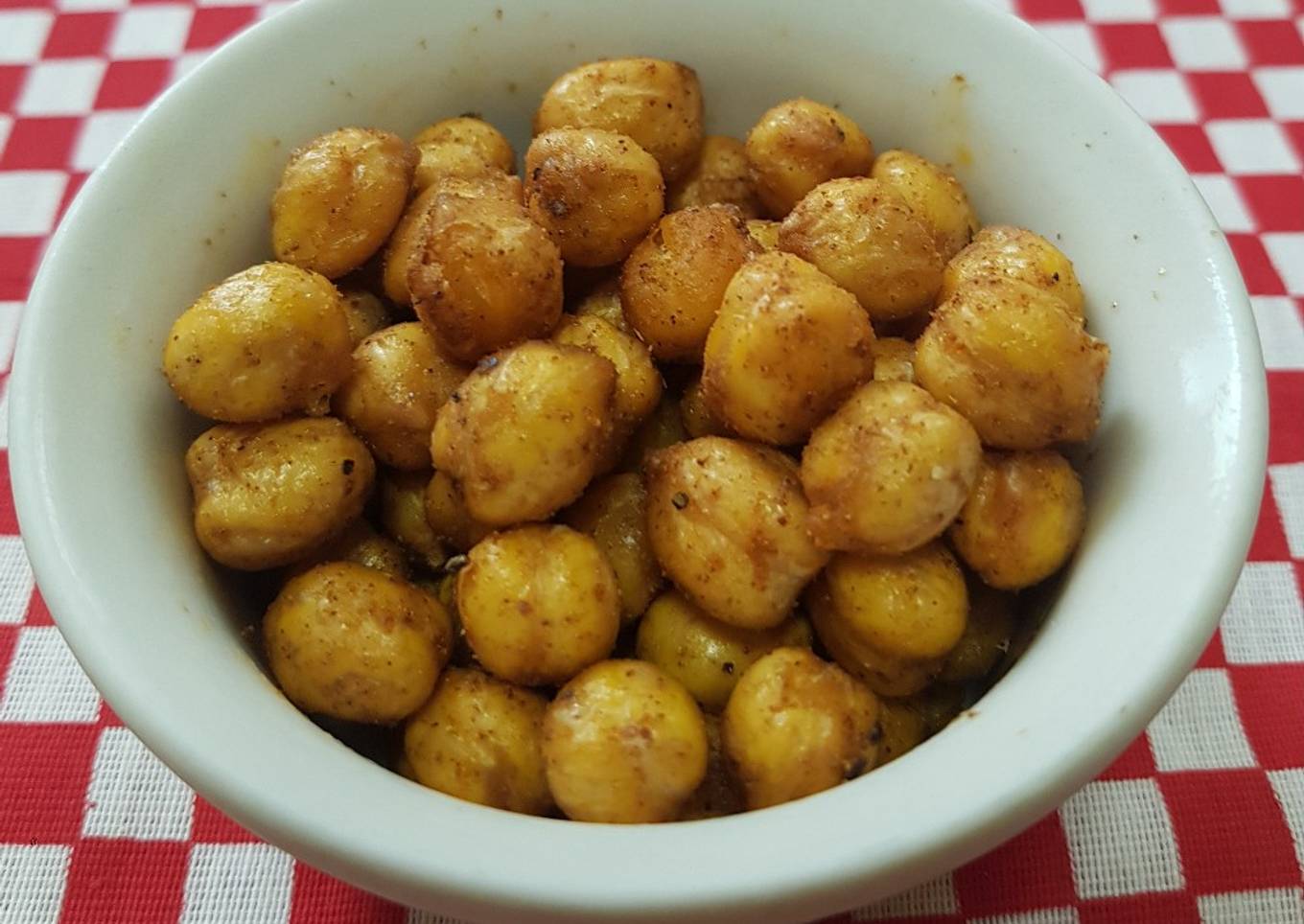 Garbanzos tostados en freidora de aire