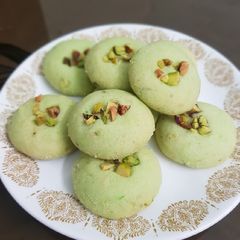 Pistachio ghee biscuit/Nankathai A picture of Pistachio ghee biscuit/Nankathai.