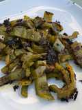 Grilled Peppers Marinated with Celery Pesto
