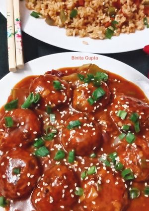 A picture of Cabbage Manchurian.