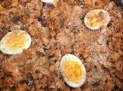 Una foto de quiche de pollo puerro