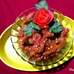 A picture of Baingan ka bharta.