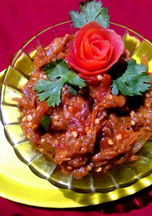 A picture of Baingan ka bharta.
