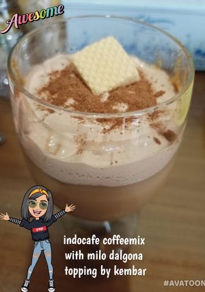 Foto resep Indocafe coffeemix with milo dalgona topping