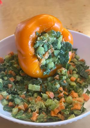 A picture of Hummus Veggie Salad 🥗.
