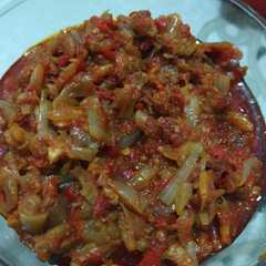 A picture of Udang ebi sambal bawang bombai.