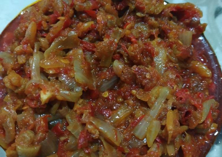 Resep Udang ebi sambal bawang bombai Anti Gagal