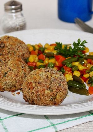 Zabpelyhes tojásfasírt párolt zöldséggel     #fittvagyzsir recept fotója