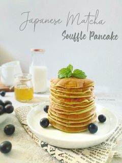 Foto resep Japanese Matcha Souffle Pancake