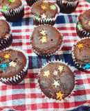 Eggless ragi and choco muffins