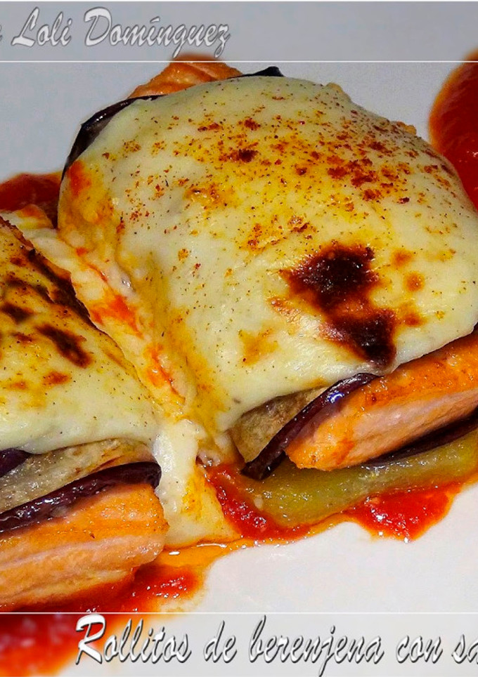 Una foto de Rollitos de berenjena con salmón fresco