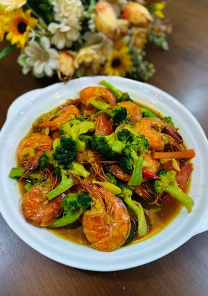 Gambar Brokoli Tumis Bersama Udang