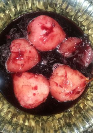 Una foto de Peras al vino tinto!!