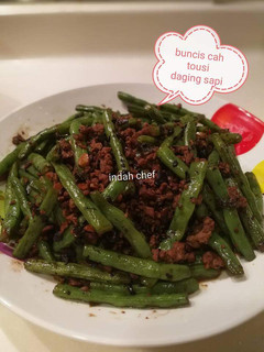 Foto resep Daging sapi cincang taousi cah buncis
