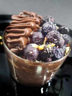 Una foto de Mousse de chocolate vegano sin azúcar