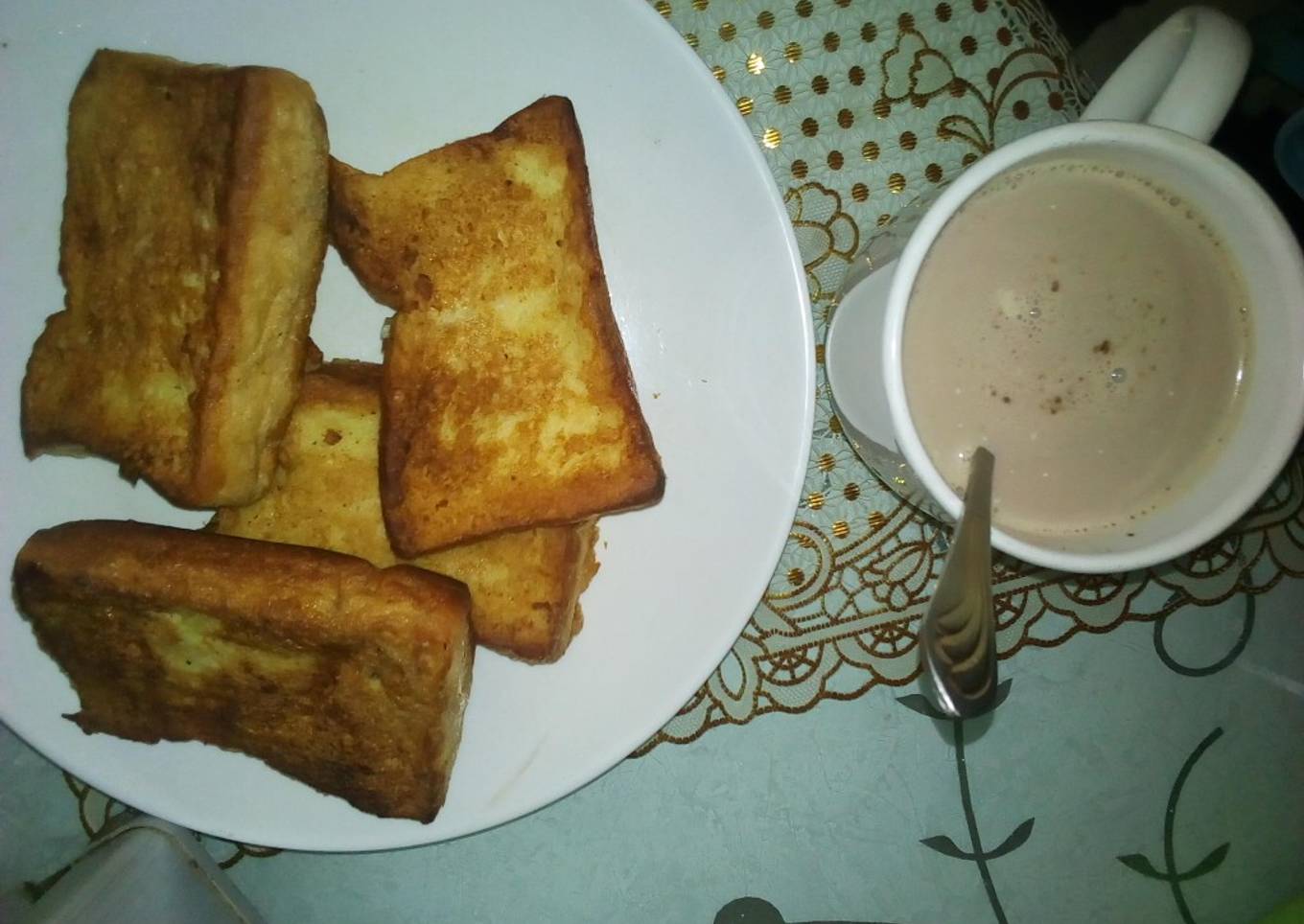 My fried bread and tea