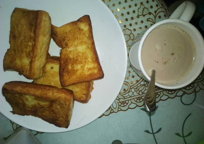 My fried bread and tea