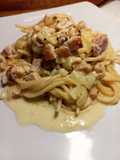 Spaguetti con Salsa de Panceta  y Queso