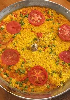 Una foto de Arroz con garbanzos
