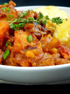 A picture of Lamb and Dumplings (one pot meal).