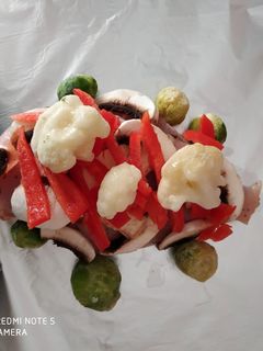 Фото Куриное филе с овощами в духовке.